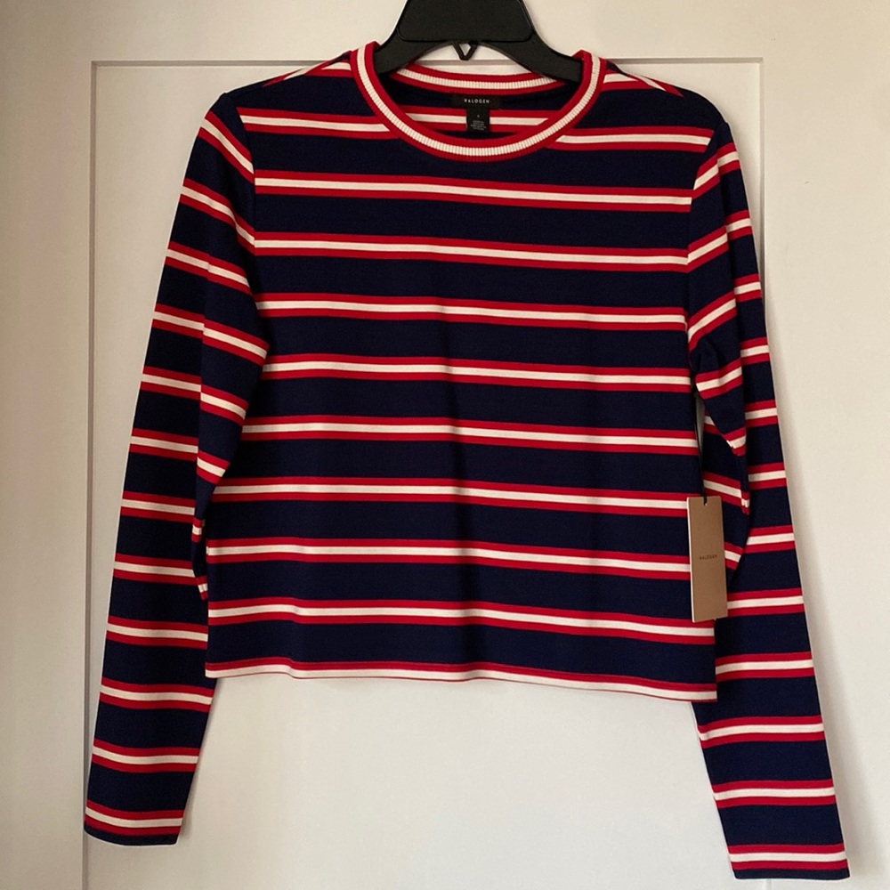 NWT Halogen Crop Tee
